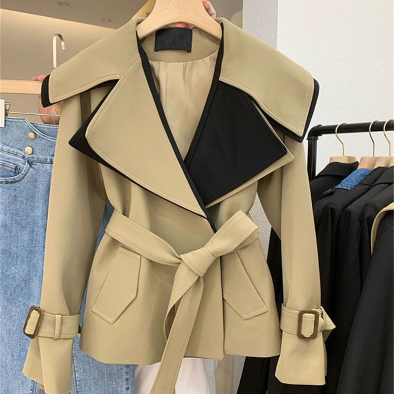 Women's Fashion Casual Loose Splicing Coat Overcoat