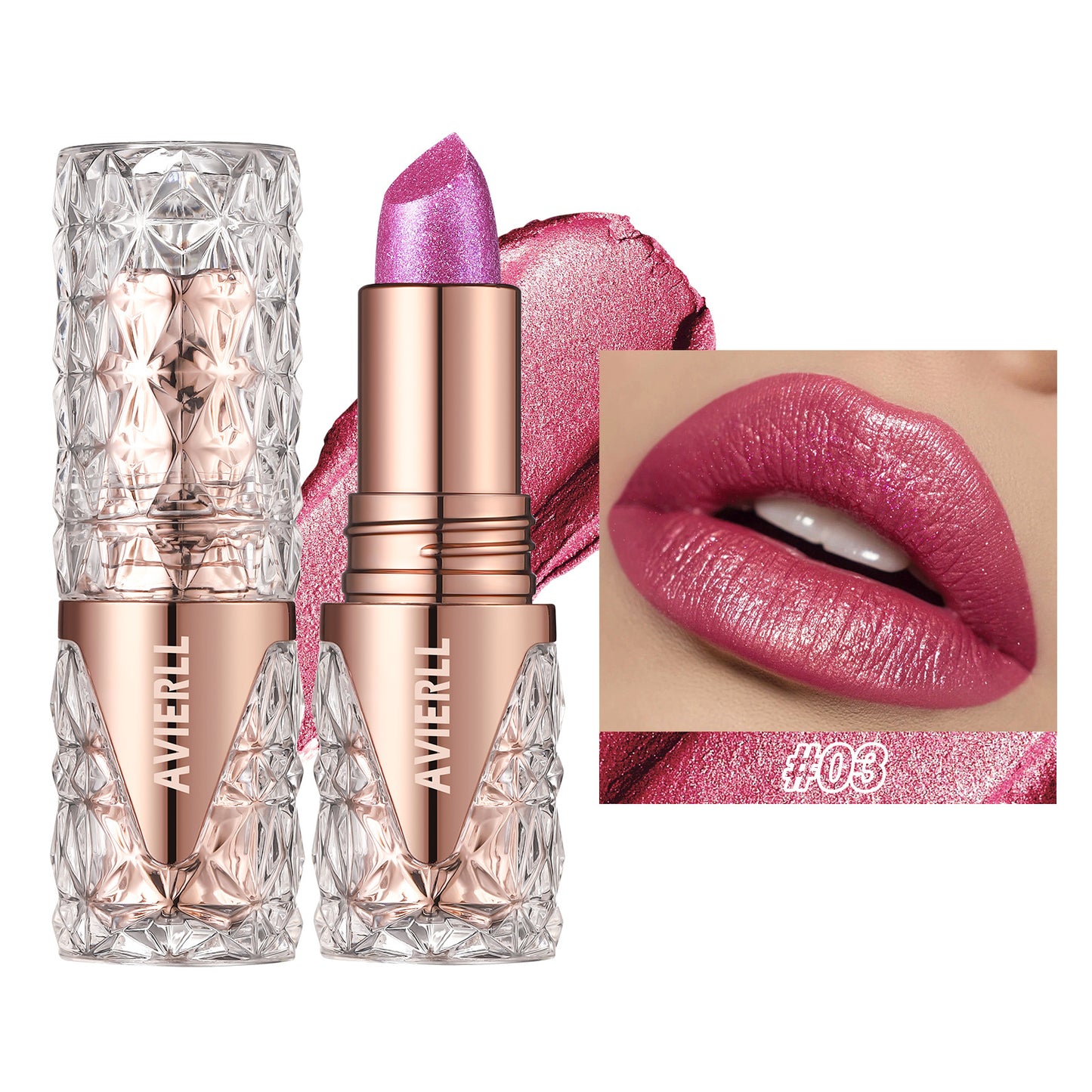 Shiny Lipstick Long Lasting Waterproof Pearlescent