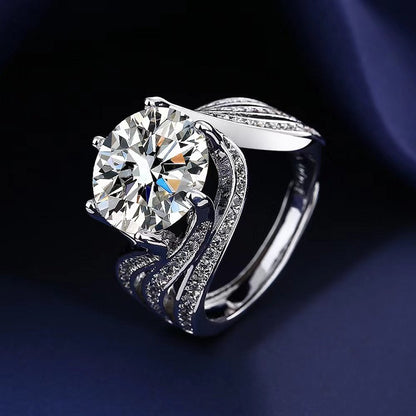 Moissanite Classic Six-claw 1 Karat Open Ring