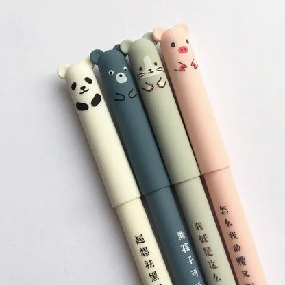 Kawaii Animal Erasable Gel Pen Set: Office Stationery