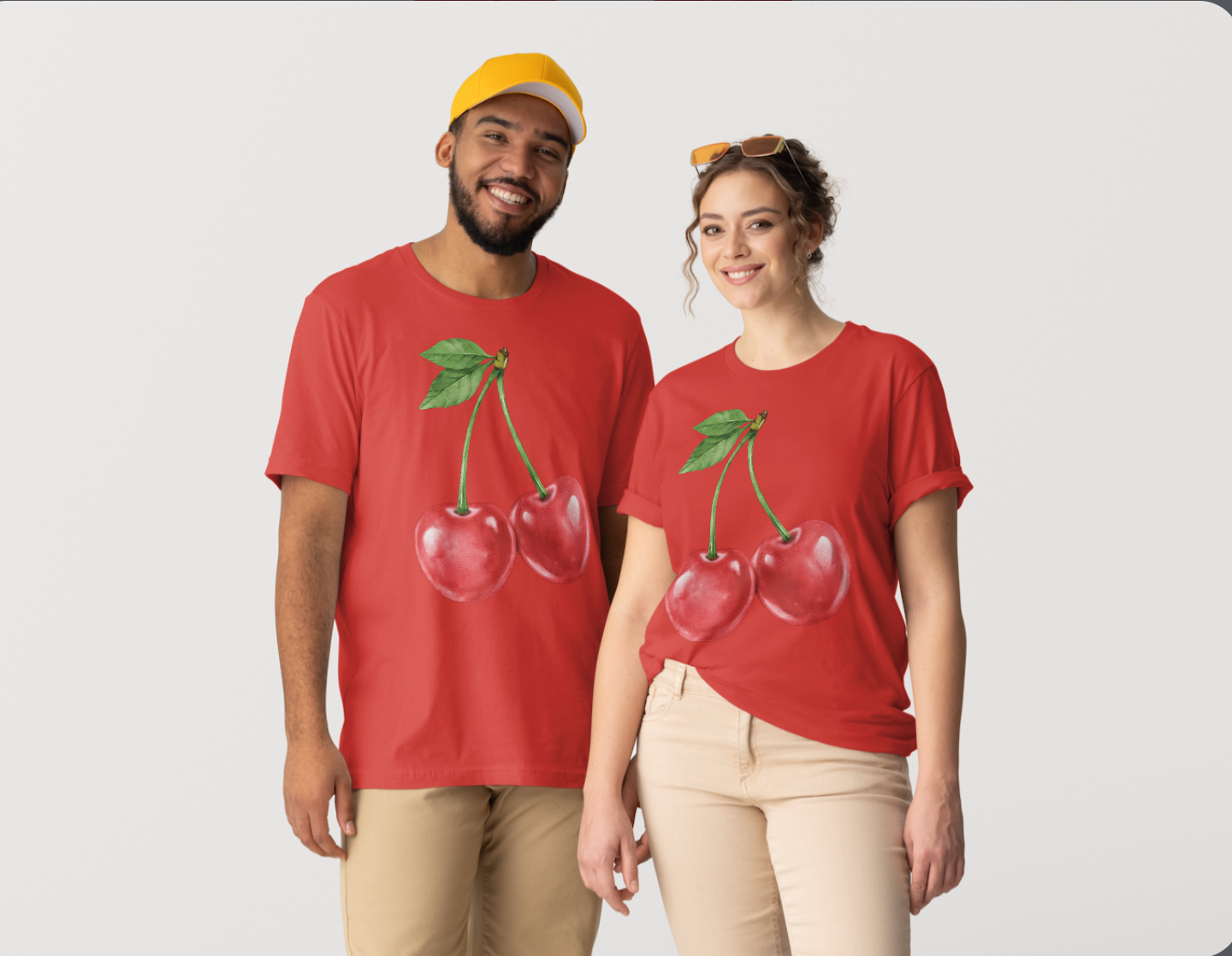 Sweet Cherry Graphic T-Shirt – Cute Red Fruit Aesthetic Tee