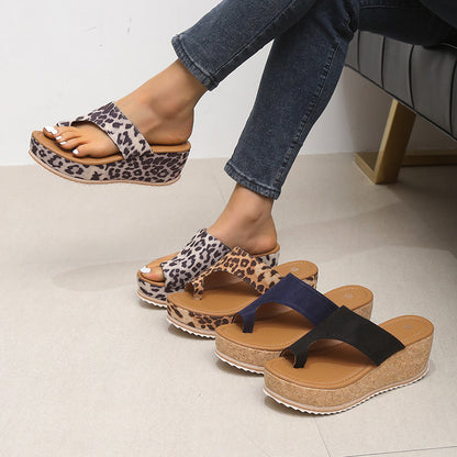 High Heel Flip Flops Shoes Summer Outdoor Slippers