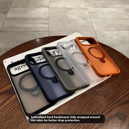 360 Rotating Sound Magnetic Suction Bracket Phone Case Skin Feeling Frosted