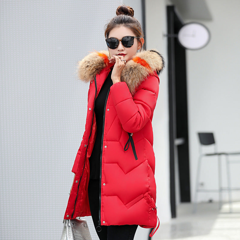 Thick Mid-length Slim-fit Women's Korean-style Small Cotton-padded Jacket