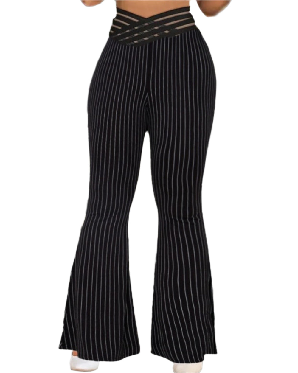 Ladies' Solid Color Hollow Out Fashionable Slim Fit And Slimming High Waisted Pants