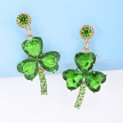 Women's Fashion Green Eardrops Stud Earrings