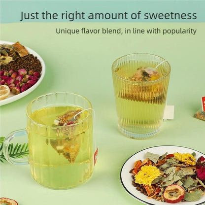 Winter Melon Lotus Leaf Tea 20 Bags- Oil-Removing And Fat-Reducing Tea. Contains Chrysanthemum, Winter Melon, Tangerine Peel, Cassia Seed, Hawthorn, Buckwheat, Double Red Rose, Lotus Leaf, And Lemo