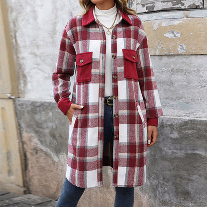 Long Coat With Pockets Fashion Winter Jacket Outwear Women's Clothing