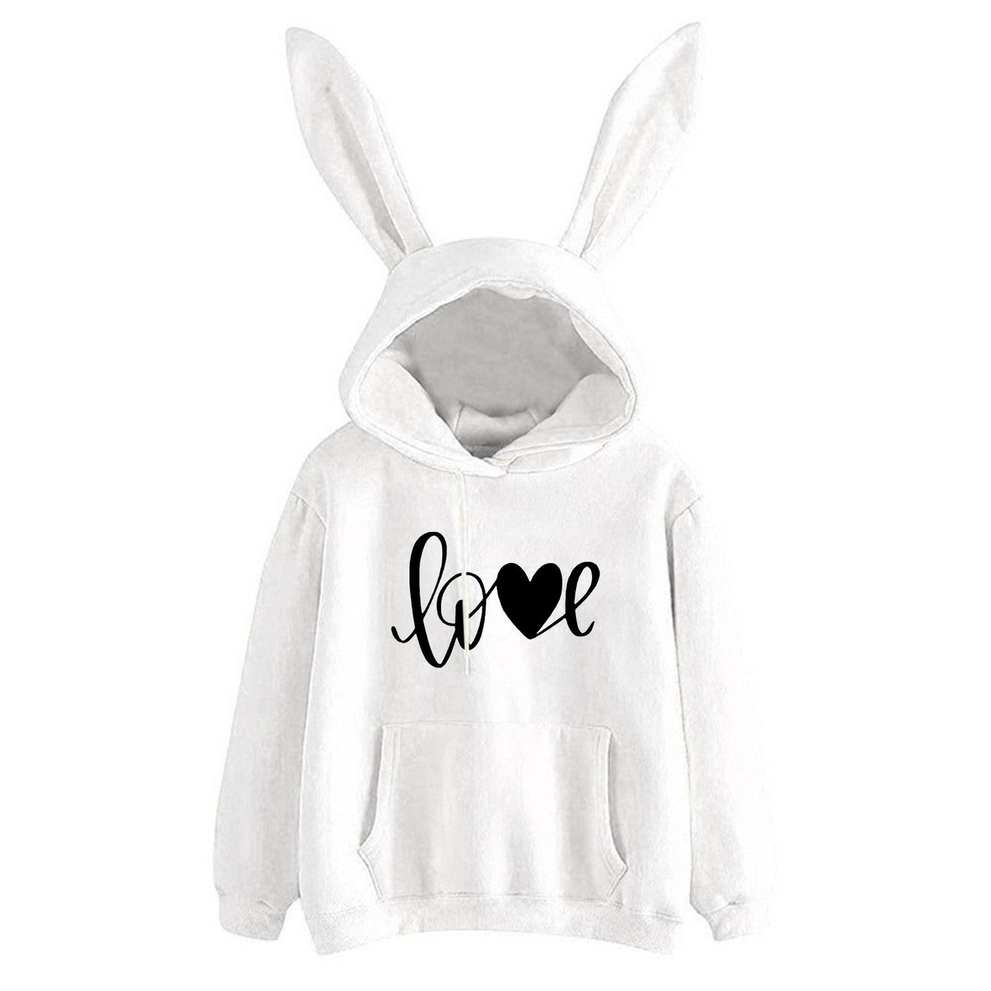 Hooded Sweater Love Loose Casual Top