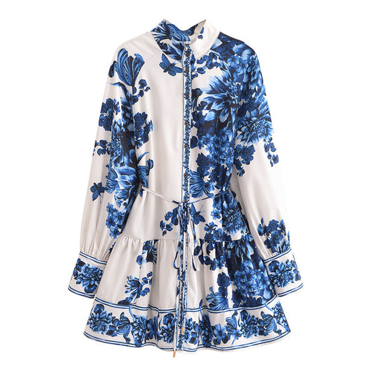 Waist Belt Long Sleeve Dress