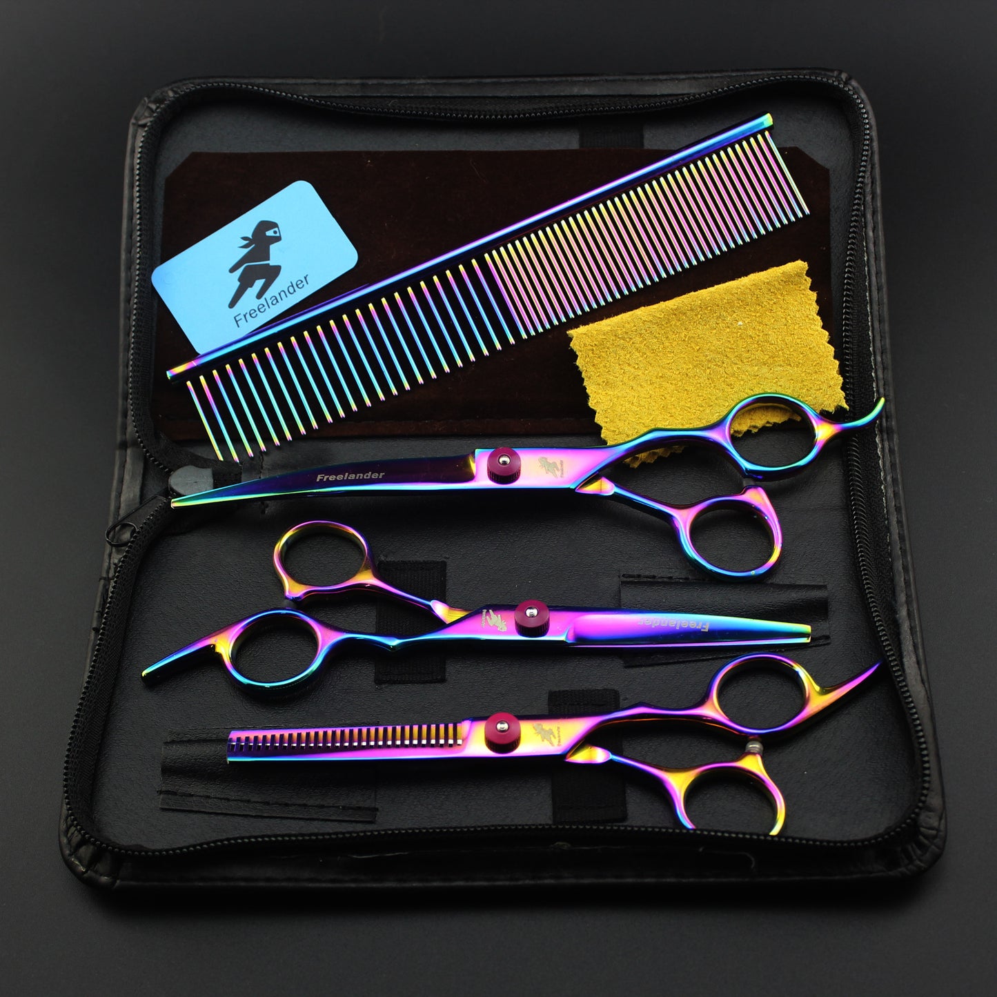 Colorful Electroplating Pet Beauty Scissors Knife Set