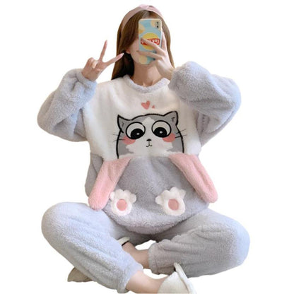 Winter Pajamas Women's Coral Fleece Thickened