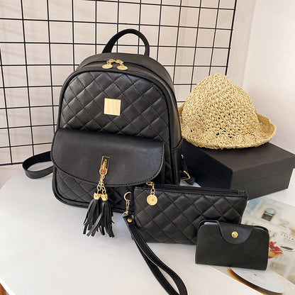 Women's Large Capacity Leisure Soft Pu New Backpack Suit