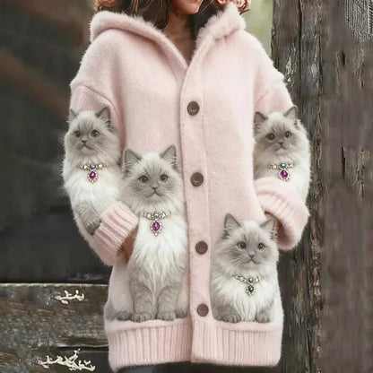 Cozy Fleece-Lined Hooded Cardigan Flannel Jacket