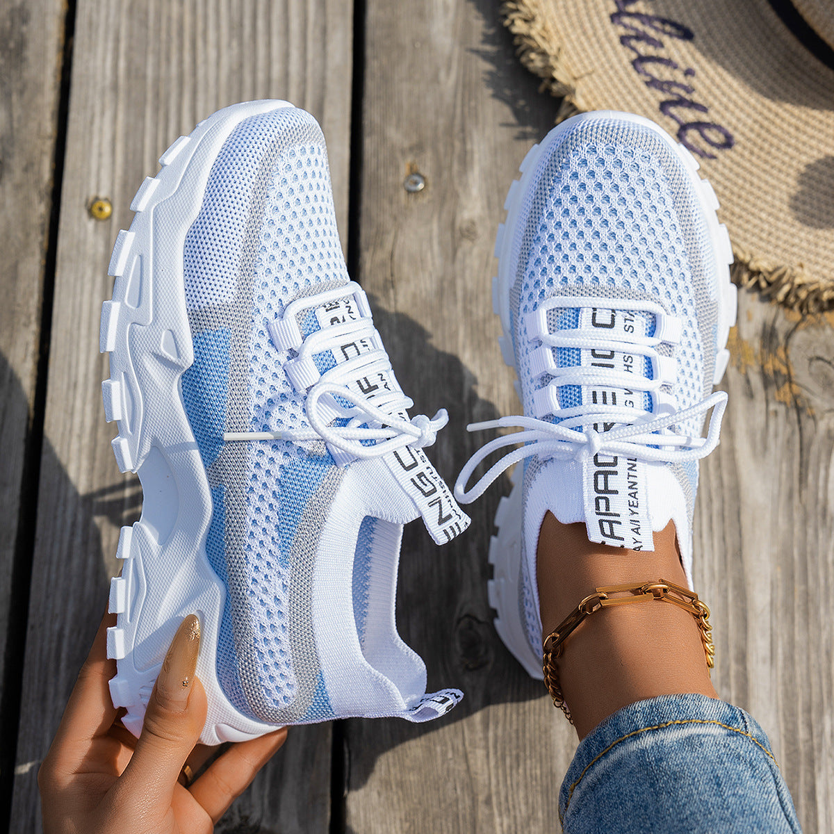 Women's Breathable Lace-up Sneakers Walking Running Casual Shoes