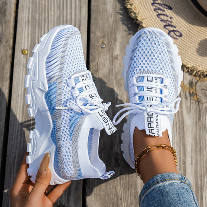 Women's Breathable Lace-up Sneakers Walking Running Casual Shoes