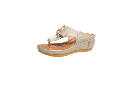 Women's Flower Flip Flops Large Size Beach Shoes