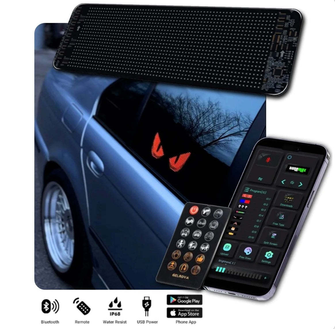 Ultra-thin Car Advertising Screen Bluetooth Full Color Electronic Soft Screen