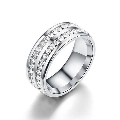 New Source Stainless Steel Ring Diamond Titanium Steel Ring