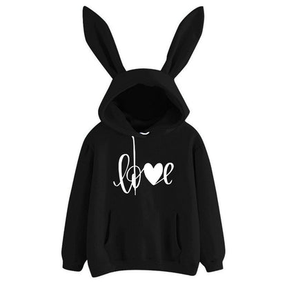 Hooded Sweater Love Loose Casual Top