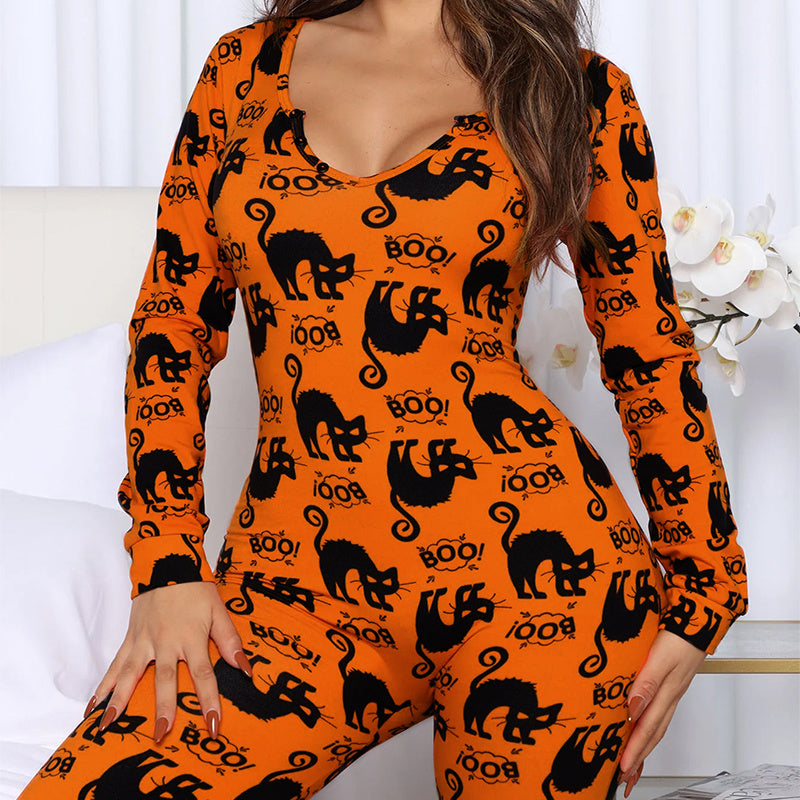 Halloween Jumpsuit Long Sleeve Women's Cos Clothing