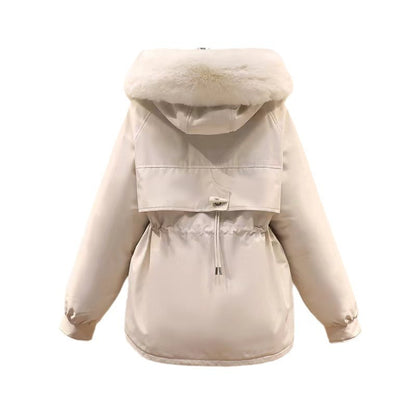 Women's Fashion Velvet Padded Thick Fur Coat