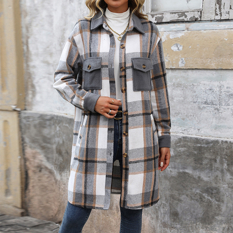 Long Coat With Pockets Fashion Winter Jacket Outwear Women's Clothing