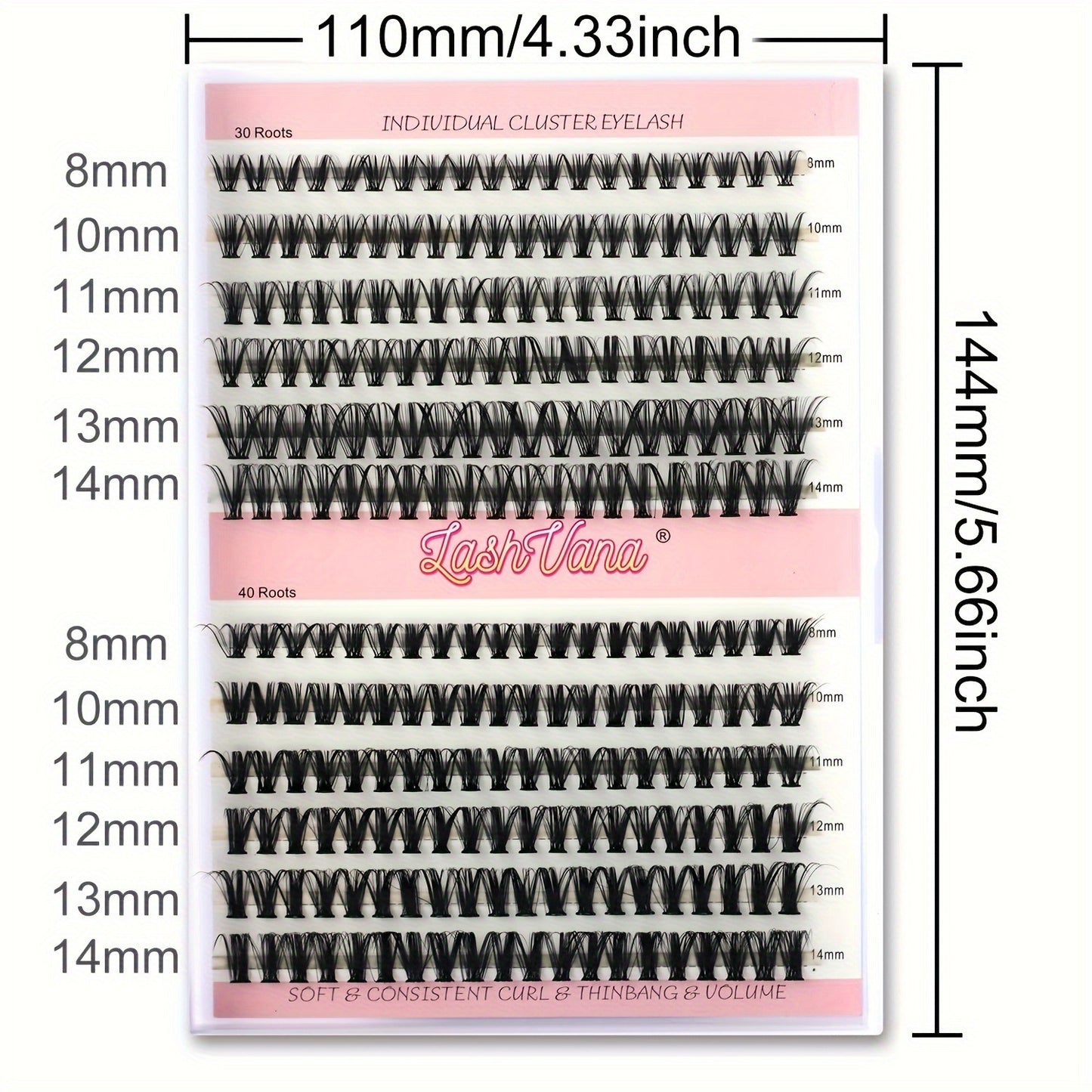 Segmented False Eyelashes Thick Curl Twelve Rows