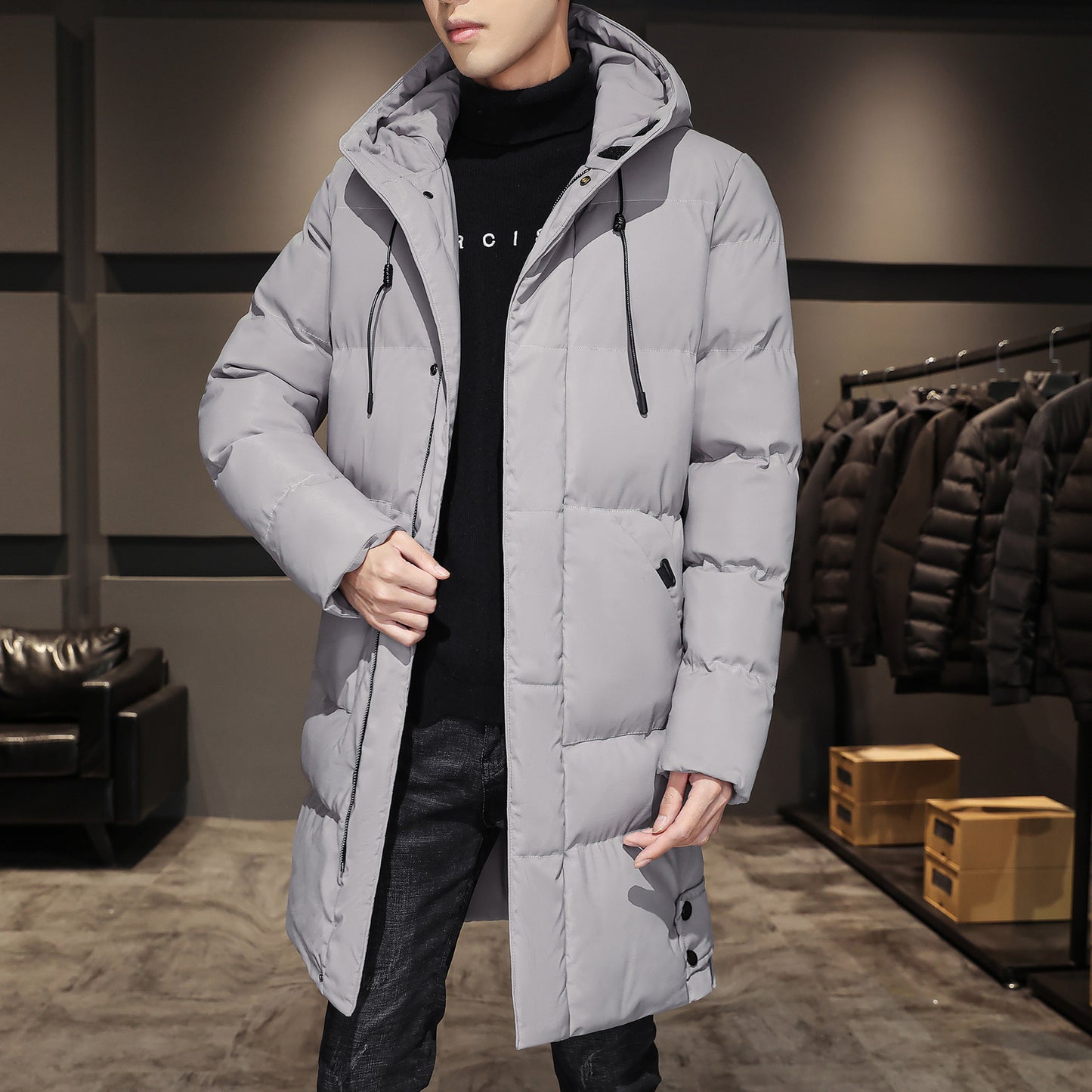 Men's Winter Cotton Coats Coat Thick Mid-length
