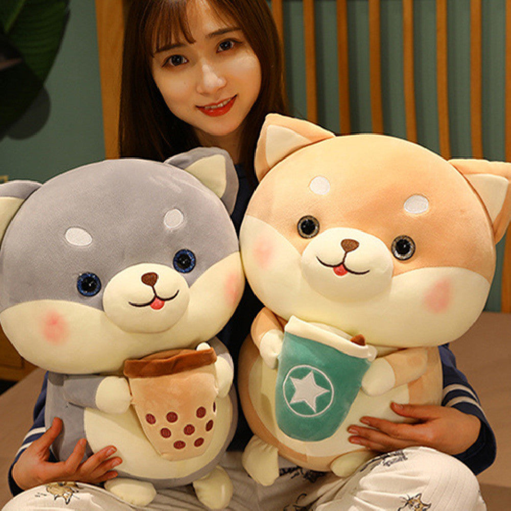 Cute Dog Milk Tea Cup Plush Toy