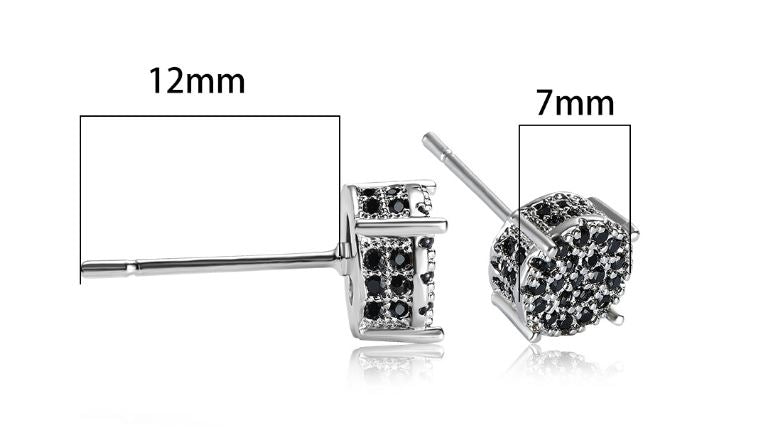 Four-claw Round Zircon Micro-inlaid Full Diamond Starry Earrings Fashion Ornament