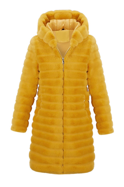 Artificial Mink Hair Hooded Top Women