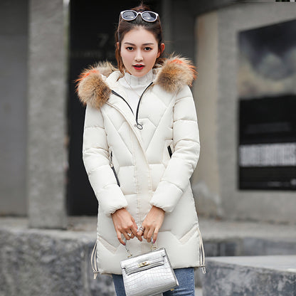 Thick Mid-length Slim-fit Women's Korean-style Small Cotton-padded Jacket