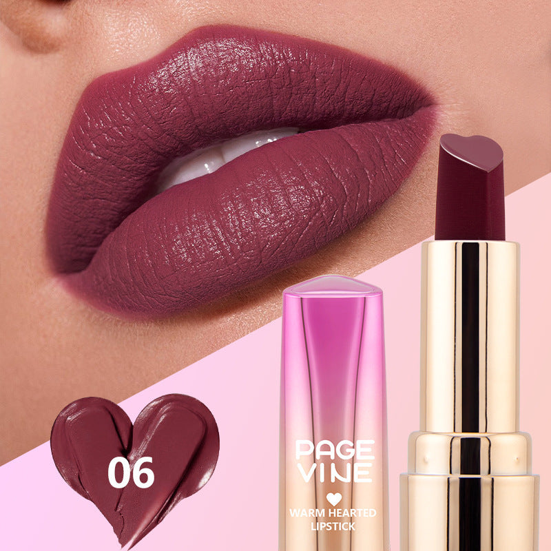 Six-color Heart-shaped Matte Lipstick Easy To Color