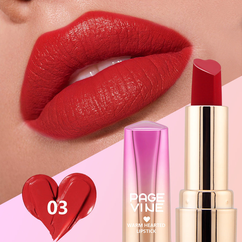 Six-color Heart-shaped Matte Lipstick Easy To Color