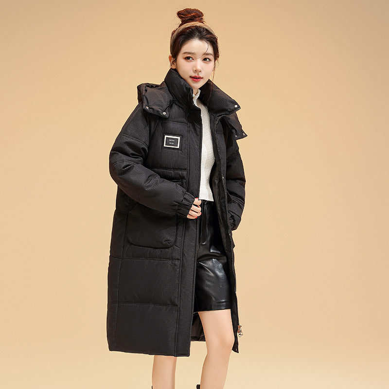 Mid-length Hooded Fashion Cotton-padded Jacket