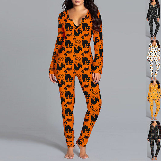 Halloween Jumpsuit Long Sleeve Women's Cos Clothing