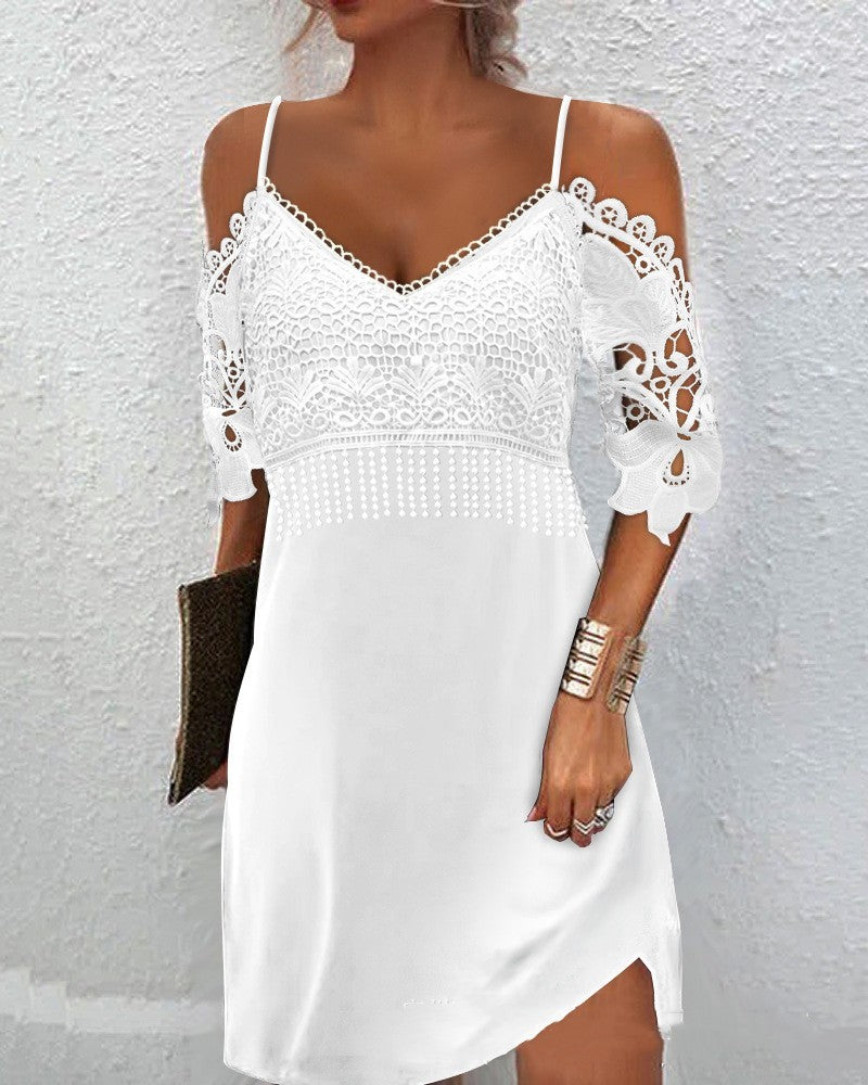 Women's Lace Stitching Casual Dress