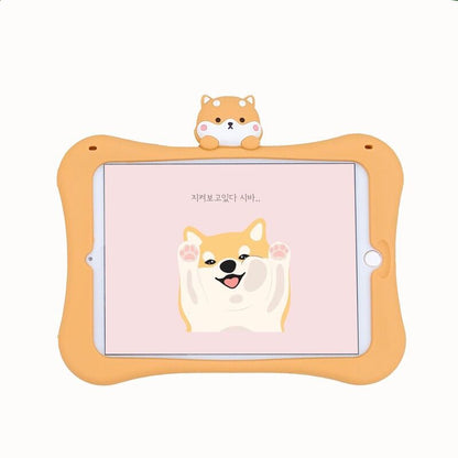 Applicable Ipad Protective Case Creative Cartoon Corgi Mini Flat With Handle Drop-resistant Silicone Case