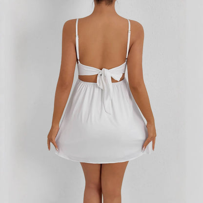 Women's Strap Backless Dress Short Skirt