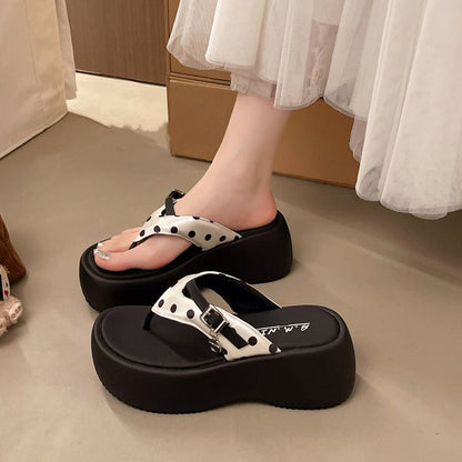 Women's Thick Sole Flip Flops, Summer Outdoor Wear, Vacation Style, Fashion Casual Slide Sandals To Match Dresses