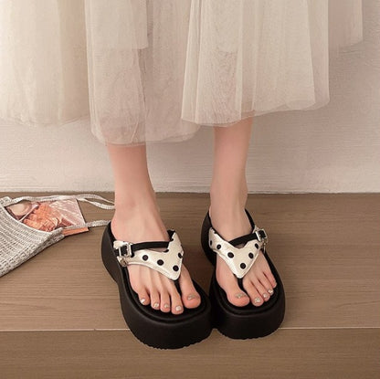 Women's Thick Sole Flip Flops, Summer Outdoor Wear, Vacation Style, Fashion Casual Slide Sandals To Match Dresses