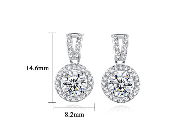 Moissanite Earrings S925 Sterling Silver Stud Earrings