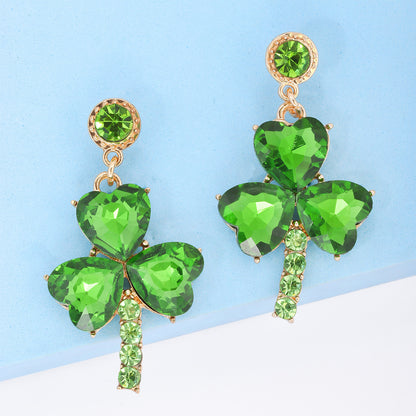 Women's Fashion Green Eardrops Stud Earrings