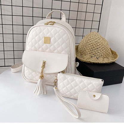Women's Large Capacity Leisure Soft Pu New Backpack Suit
