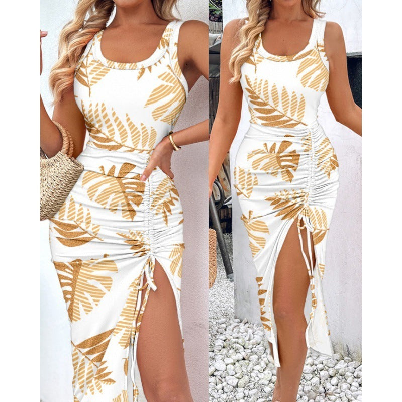 Fashion Waist-controlled Slimming Sexy Split Vest Dress