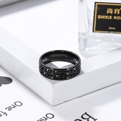 New Source Stainless Steel Ring Diamond Titanium Steel Ring