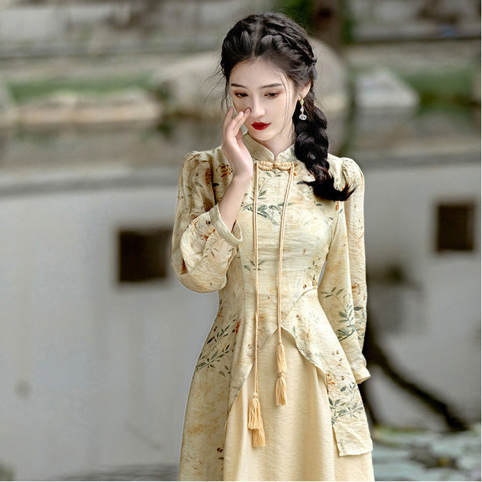 Chinese Button Knots Cheongsam Dress For Women