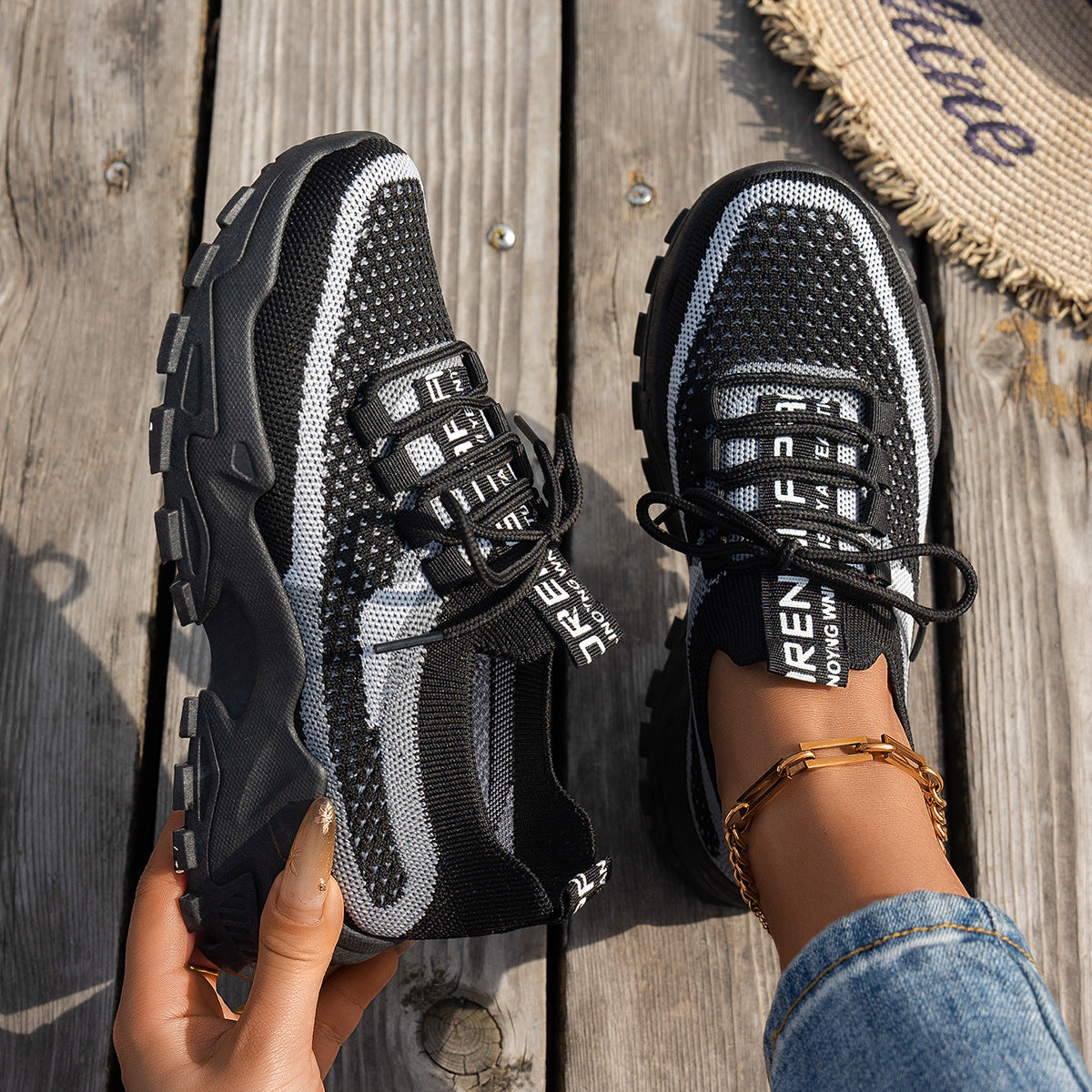 Women's Breathable Lace-up Sneakers Walking Running Casual Shoes