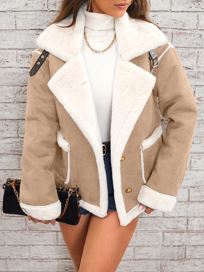 Collar Plush Jacket Winter Warm Casual Jacket